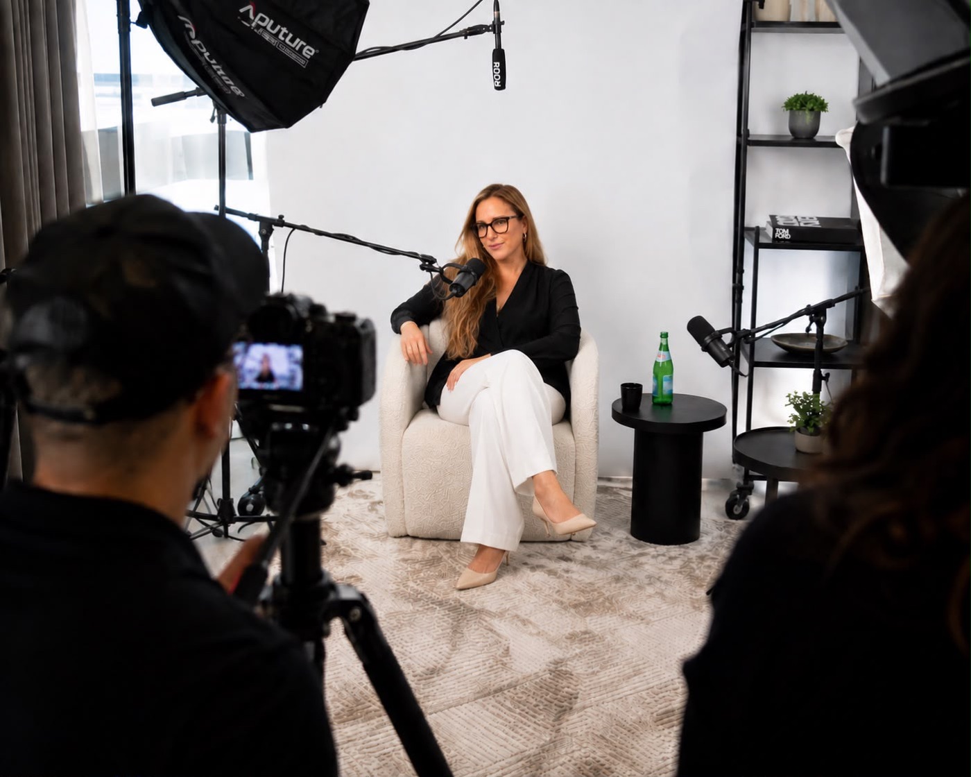 Yael Ayalon on set during a studio recording